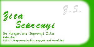 zita seprenyi business card